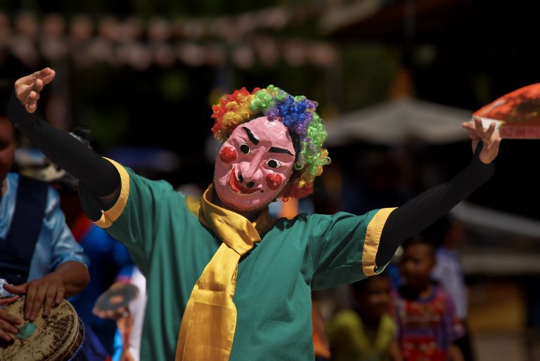 Détail d'un masque traditionnel à Kampot